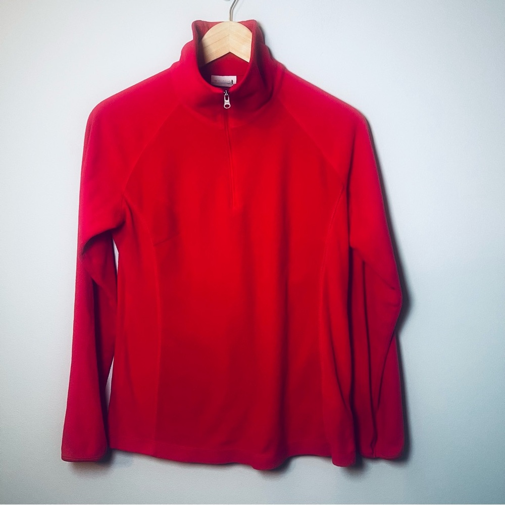 Columbia 1/4 Zip Pullover Women’s M Coral Pink Fleece Lightweight Mockneck Shirt